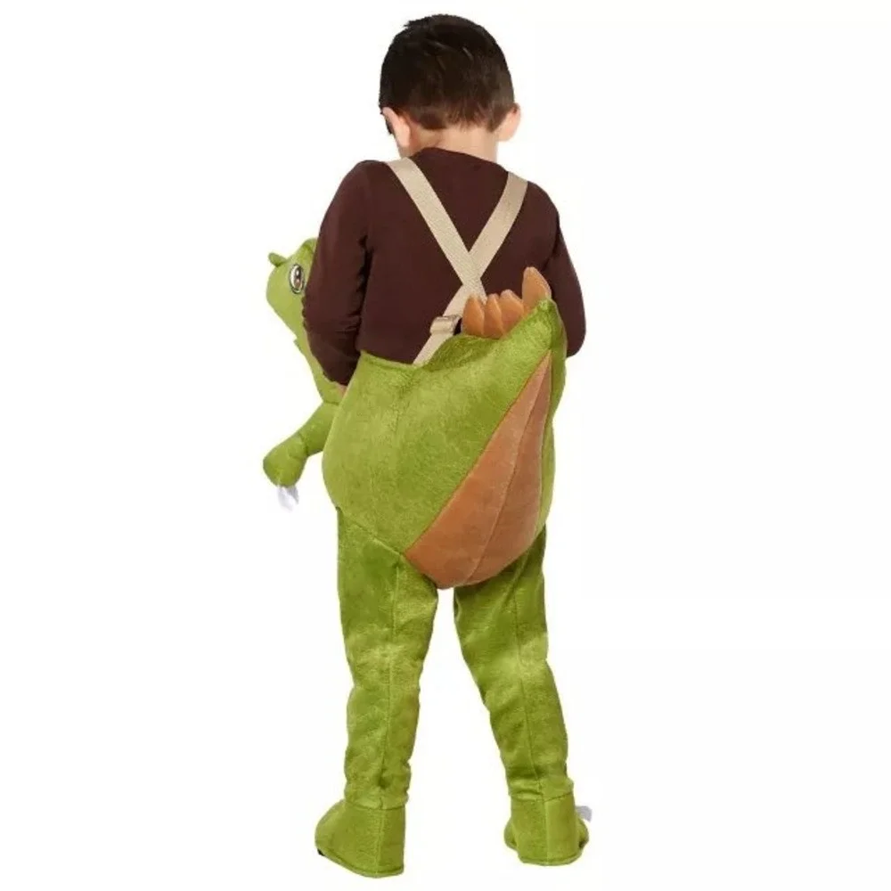 Spirit Halloween Toddler Green Dinosaur Ride-Along Costume NWOT